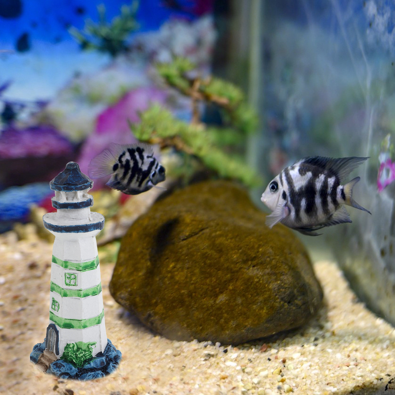 1Pcs Resin Lighthouse Aquarium - Aquarium Fish Restaurant 评论和价格