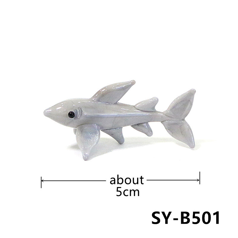 Handmade Mini Glass Shark Figu - Aquarium Fish Shark 评论和价格