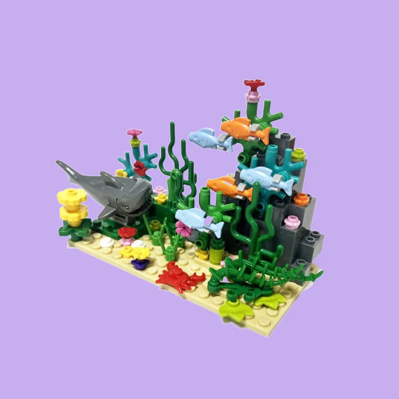 City MOC Aquarium Underwater W - Aquarium Fish Shark 评论和价格
