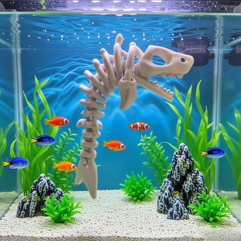 17cm Shark Skeleton In Water A - Aquarium Fish Shark 评论和价格